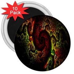 Fractal Digital Art 3  Magnets (10 Pack) 