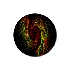 Fractal Digital Art Rubber Coaster (round)  by Simbadda