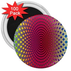 Abstract Circle Colorful 3  Magnets (100 Pack) by Simbadda