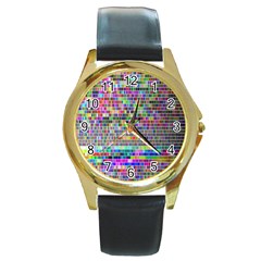 Plasma Gradient Phalanx Round Gold Metal Watch by Simbadda