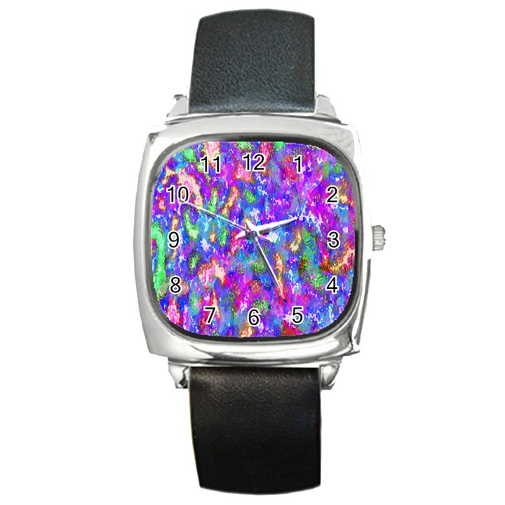 Abstract Trippy Bright Sky Space Square Metal Watch