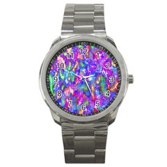 Abstract Trippy Bright Sky Space Sport Metal Watch by Simbadda