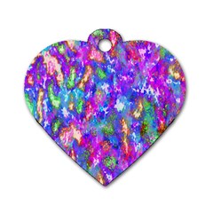 Abstract Trippy Bright Sky Space Dog Tag Heart (two Sides) by Simbadda