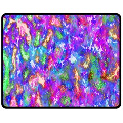 Abstract Trippy Bright Sky Space Double Sided Fleece Blanket (medium)  by Simbadda