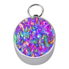 Abstract Trippy Bright Sky Space Mini Silver Compasses