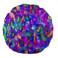 Abstract Trippy Bright Sky Space Large 18  Premium Flano Round Cushions