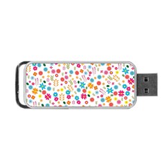 Floral Pattern Portable Usb Flash (two Sides)