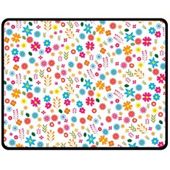 Floral Pattern Double Sided Fleece Blanket (medium) 