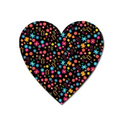 Floral Pattern Heart Magnet by Valentinaart