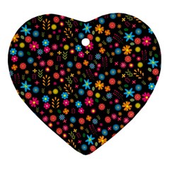 Floral Pattern Heart Ornament (two Sides) by Valentinaart