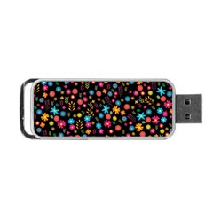 Floral Pattern Portable Usb Flash (two Sides)