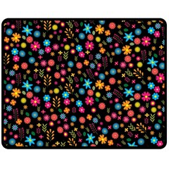 Floral Pattern Double Sided Fleece Blanket (medium) 