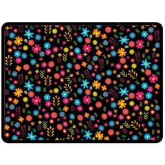 Floral Pattern Double Sided Fleece Blanket (large) 