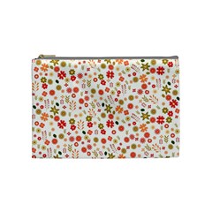 Floral Pattern Cosmetic Bag (medium)  by Valentinaart