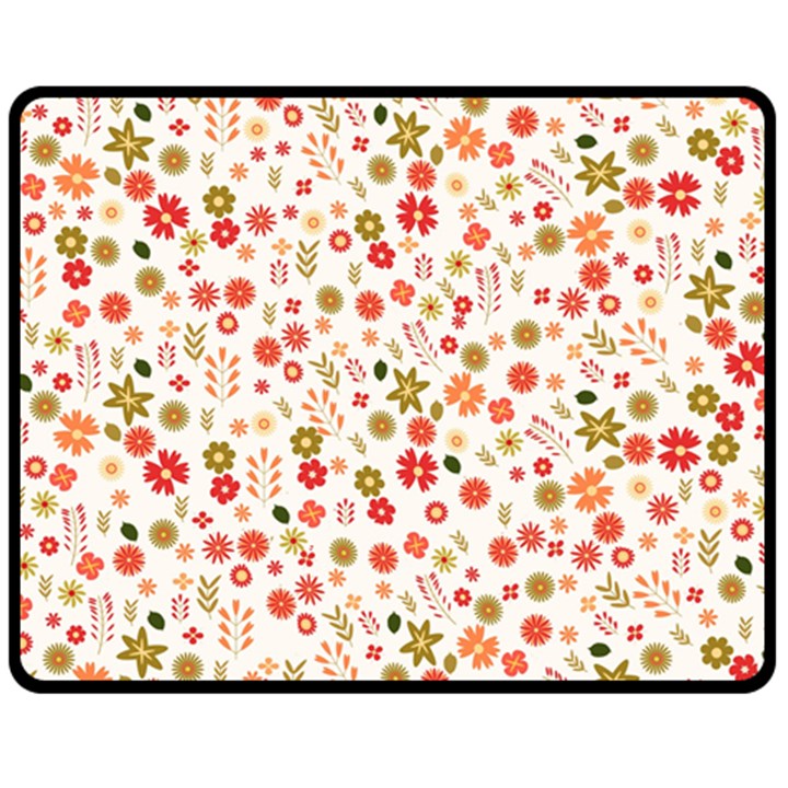 Floral pattern Double Sided Fleece Blanket (Medium) 