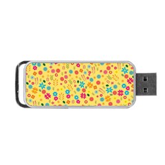 Floral Pattern Portable Usb Flash (two Sides)