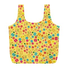 Floral Pattern Full Print Recycle Bags (l)  by Valentinaart