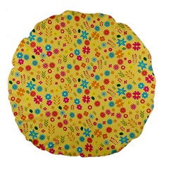 Floral Pattern Large 18  Premium Flano Round Cushions