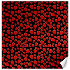 Strawberry  Pattern Canvas 16  X 16   by Valentinaart