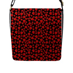 Strawberry  Pattern Flap Messenger Bag (l) 