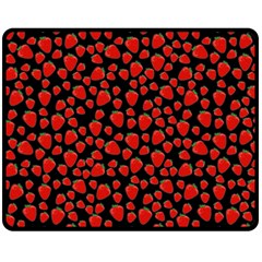 Strawberry  Pattern Double Sided Fleece Blanket (medium)  by Valentinaart