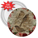 Vintage birds 3  Buttons (100 pack)  Front