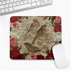 Vintage Birds Large Mousepads by Valentinaart