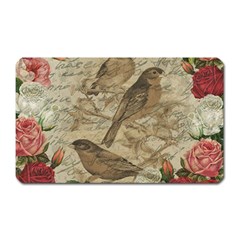 Vintage Birds Magnet (rectangular) by Valentinaart