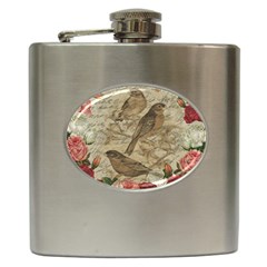 Vintage Birds Hip Flask (6 Oz) by Valentinaart