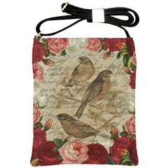 Vintage Birds Shoulder Sling Bags by Valentinaart