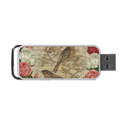 Vintage Birds Portable Usb Flash (two Sides)