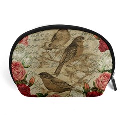 Vintage Birds Accessory Pouches (large)  by Valentinaart