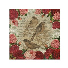 Vintage Birds Small Satin Scarf (square) by Valentinaart