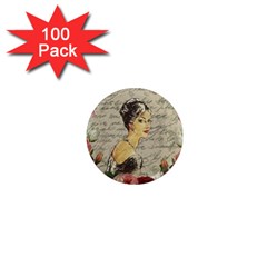 Vintage Girl 1  Mini Magnets (100 Pack)  by Valentinaart