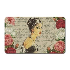 Vintage Girl Magnet (rectangular) by Valentinaart