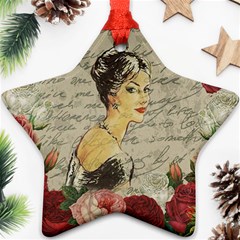 Vintage Girl Star Ornament (two Sides) by Valentinaart