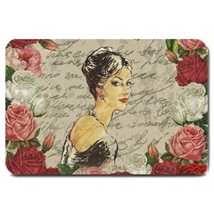 Vintage Girl Large Doormat  by Valentinaart