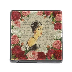 Vintage Girl Memory Card Reader (square) by Valentinaart