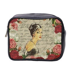 Vintage Girl Mini Toiletries Bag 2-side by Valentinaart