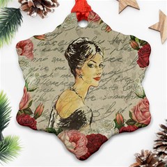 Vintage Girl Snowflake Ornament (two Sides) by Valentinaart