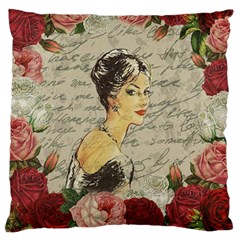 Vintage Girl Large Cushion Case (one Side) by Valentinaart