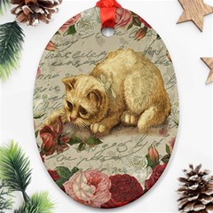 Vintage Kitten  Ornament (oval)