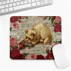 Vintage Kitten  Large Mousepads by Valentinaart