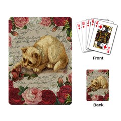 Vintage Kitten  Playing Card by Valentinaart