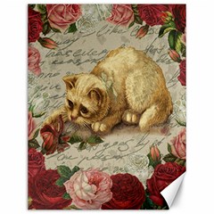 Vintage Kitten  Canvas 12  X 16   by Valentinaart