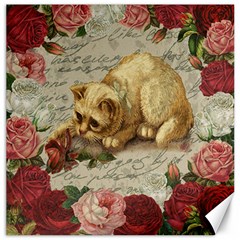 Vintage Kitten  Canvas 20  X 20   by Valentinaart