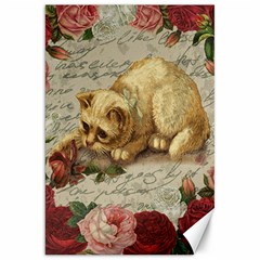 Vintage Kitten  Canvas 20  X 30   by Valentinaart