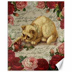 Vintage Kitten  Canvas 11  X 14   by Valentinaart