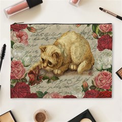 Vintage Kitten  Cosmetic Bag (xl) by Valentinaart