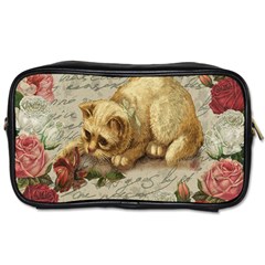 Vintage Kitten  Toiletries Bags 2-side by Valentinaart